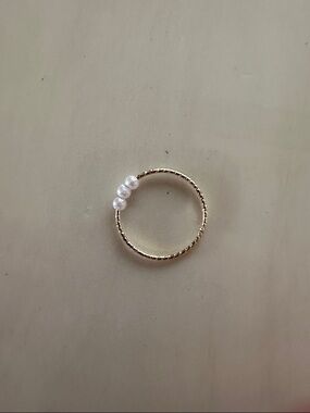 Gold Pearl Accent Women’s Stackable Ring